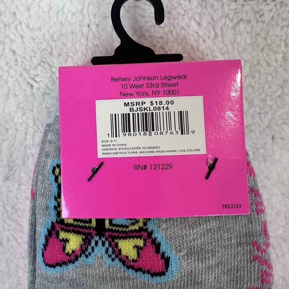 Betsey Johnson Womens Quarter Crew Socks 6 Pair Pink Purple White Gray Size 5-10 - Picture 4 of 6